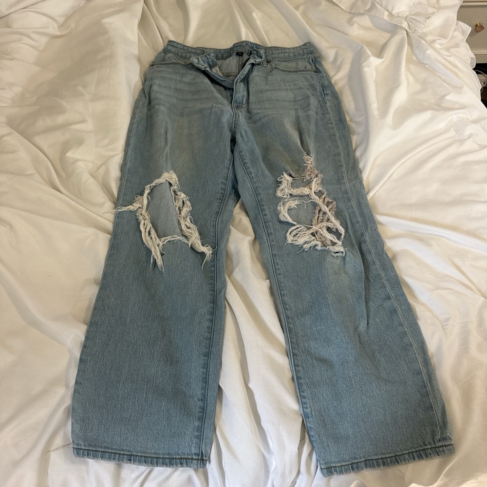 Universal thread high rise wide leg ripped jeans
